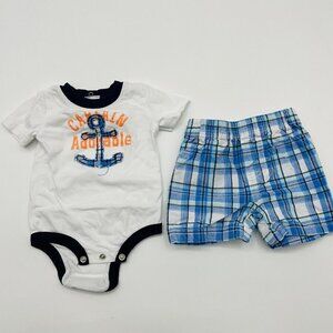 Koala Baby Infant Boys 3 Months 2 Piece Captain Adorable Bodysuit & Shorts 583